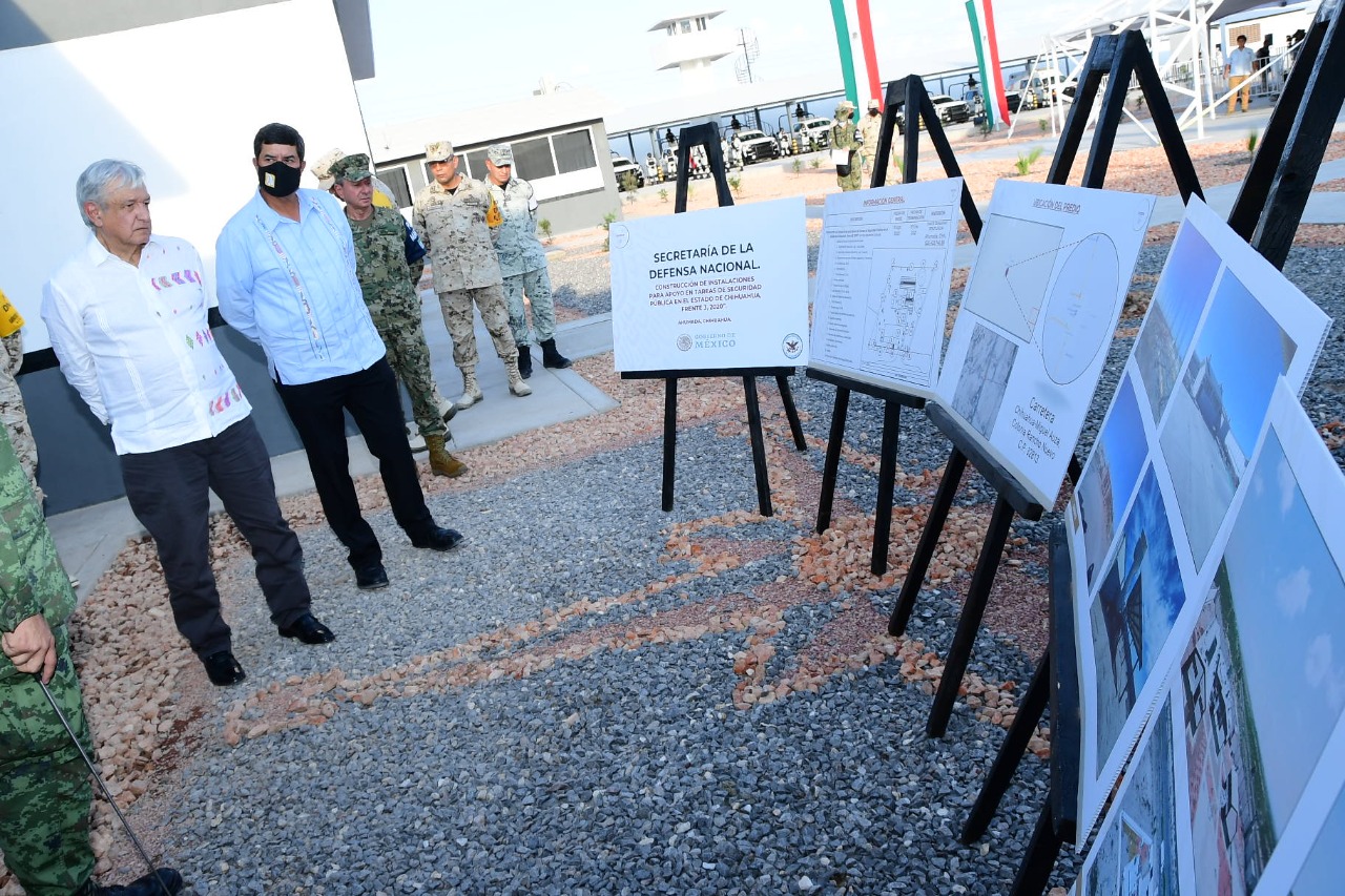 Inauguran Presidente López Obrador y Gobernador Corral cuartel de la Guardia Nacional en Ahumada