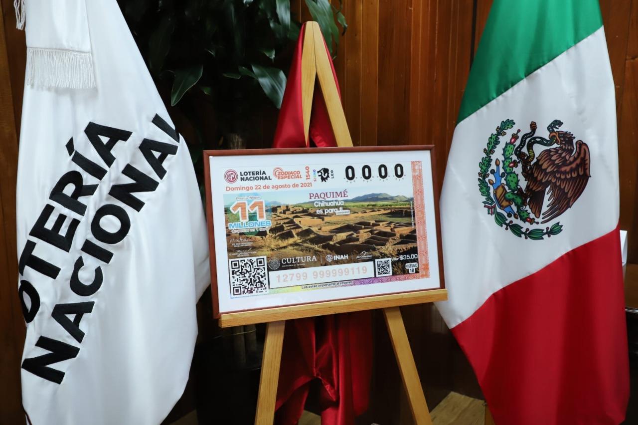 Paquimé en portada de billete de lotería nacional