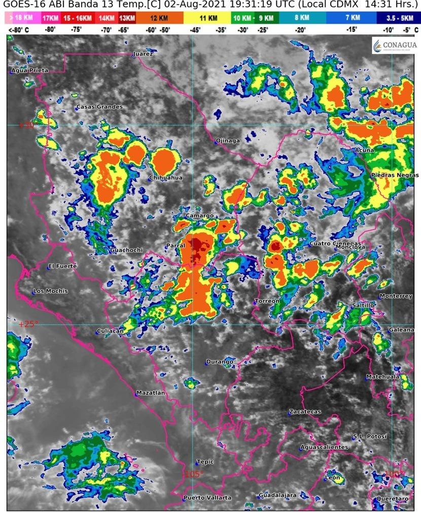 Emiten alerta por lluvias y tormentas eléctricas en centro y sur del estado