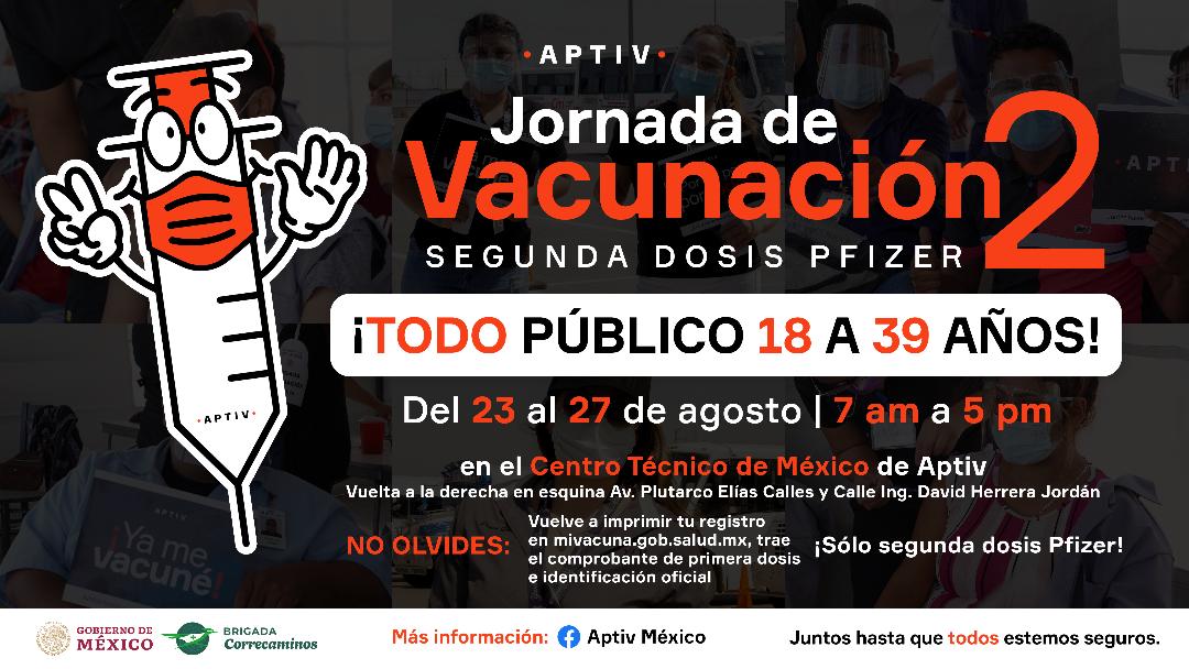 MTC de Aptiv será sede de vacunación  de segunda dosis