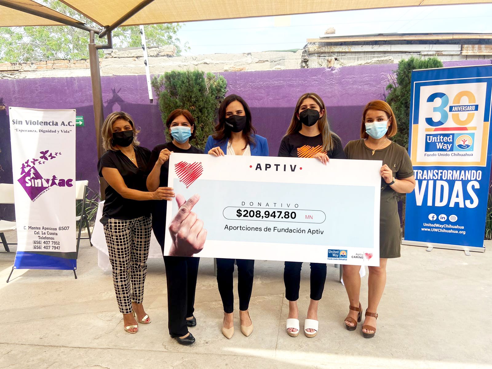 Fundación Aptiv con donativo apoya combate a la violencia contra la mujer en Juárez