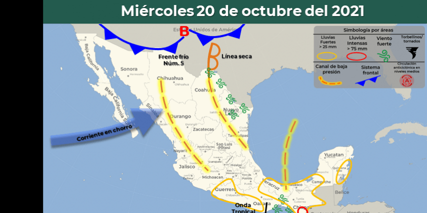 Emite Gobierno del Estado aviso preventivo por lluvias en próximas horas