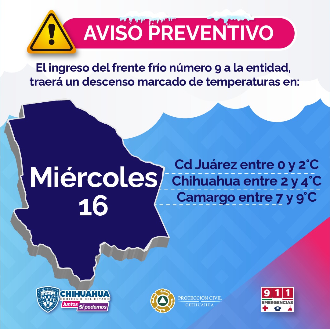 Alertan por baja de temperaturas hasta -10°C  