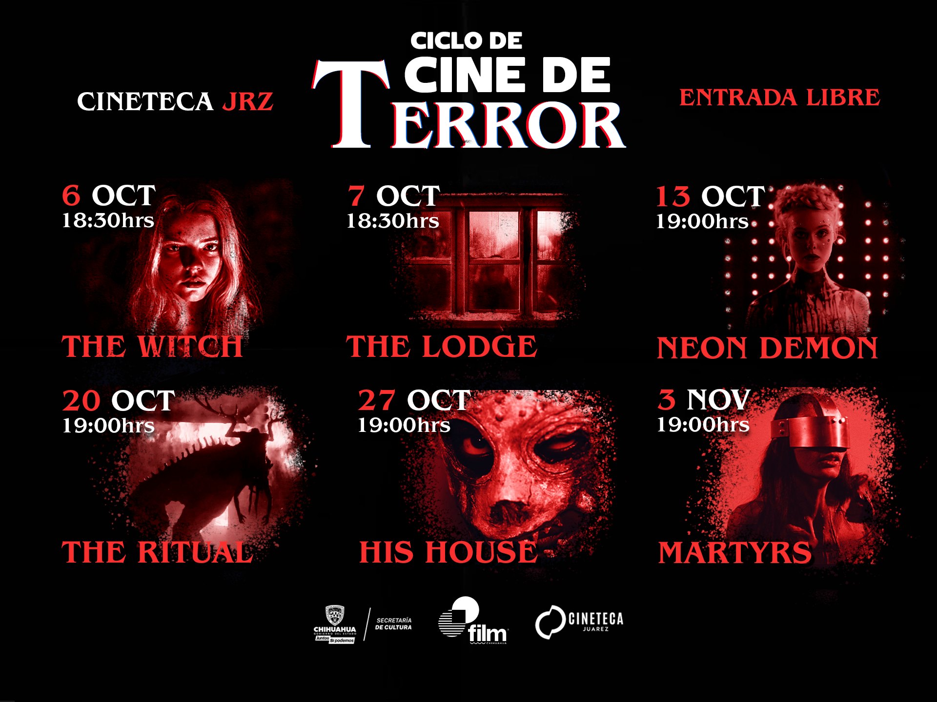 Inicia ciclo Cine de Terror en la Cineteca Juárez