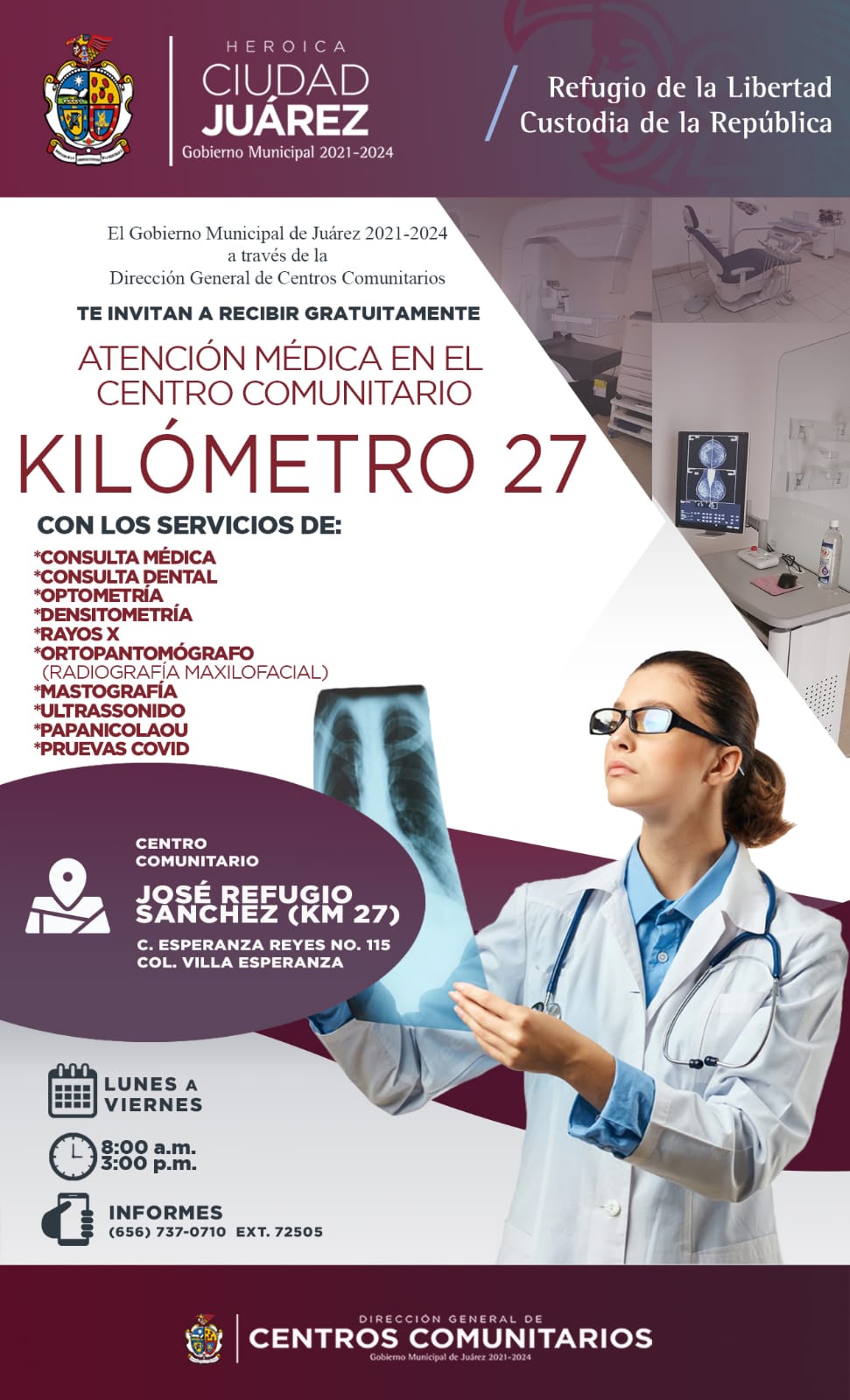 Ofrece Centros Comunitarios del Kilómetro 27 diversos servicios de salud gratuitos