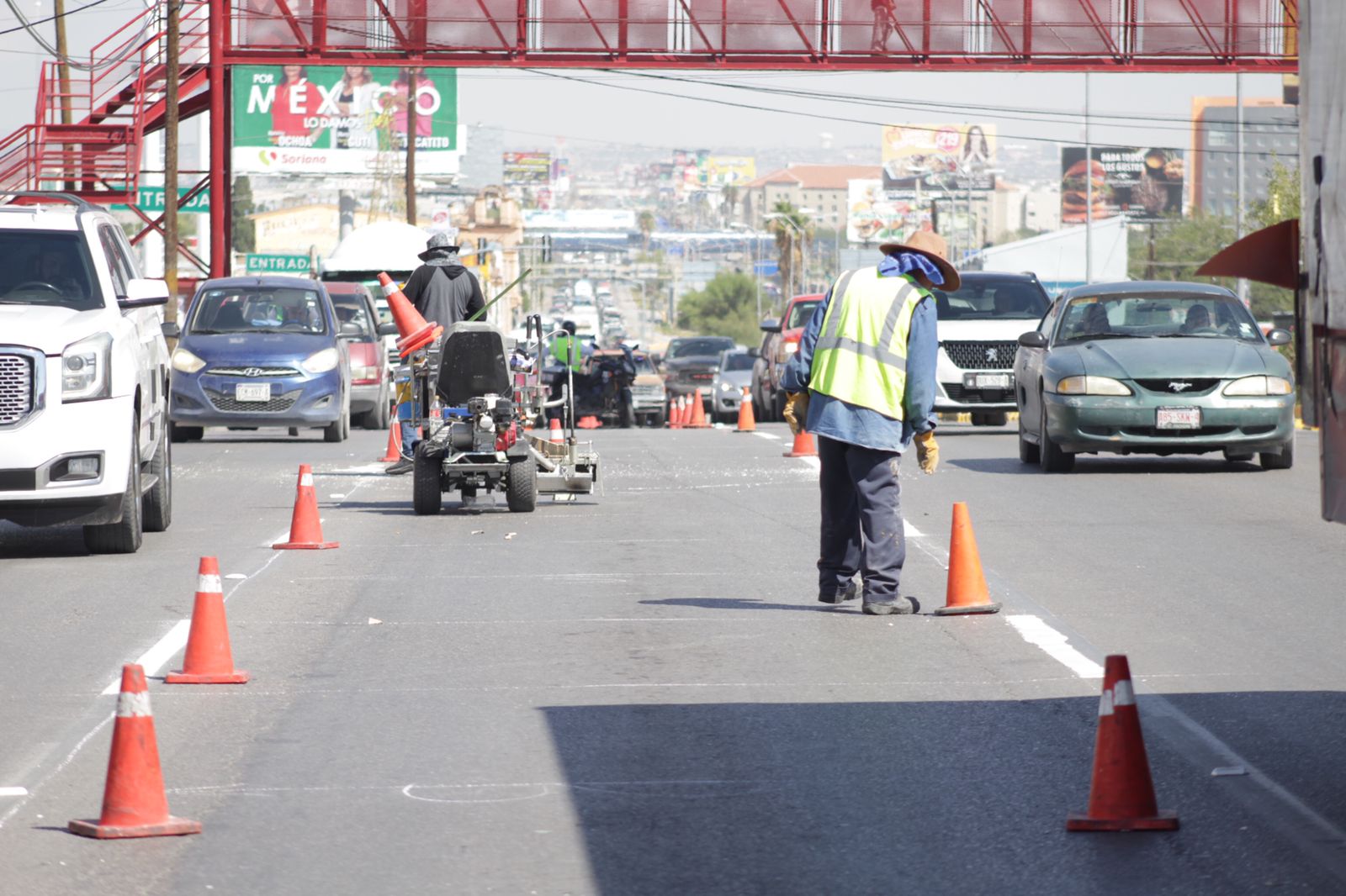 Destaca Presidente Municipal avances en colocación de pintura termoplástica