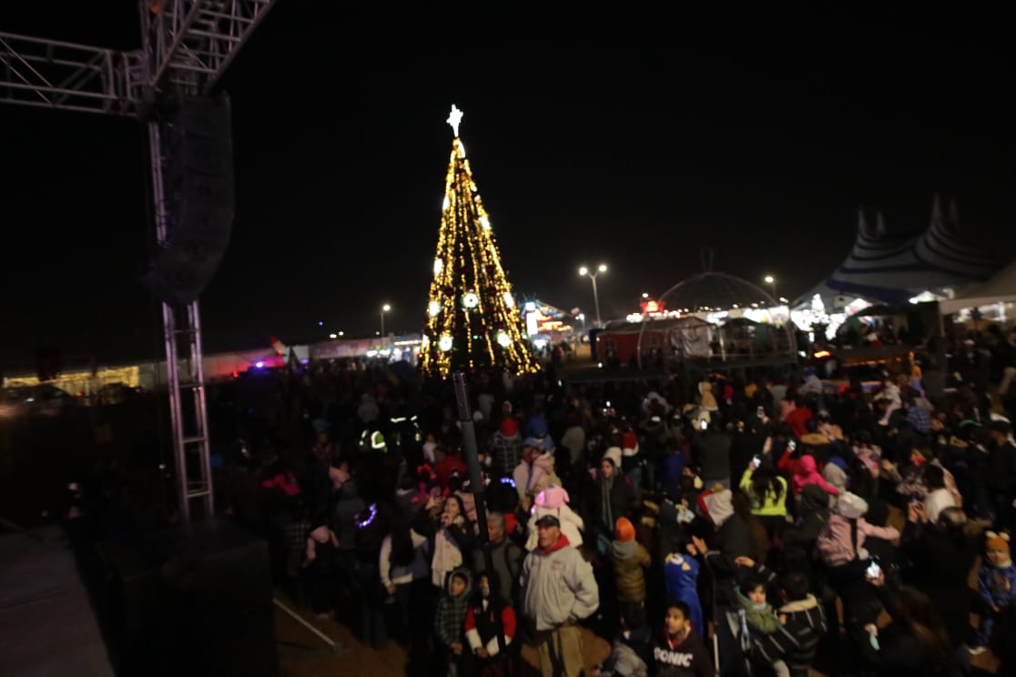 Fue encendido el árbol de navidad en Las Torres