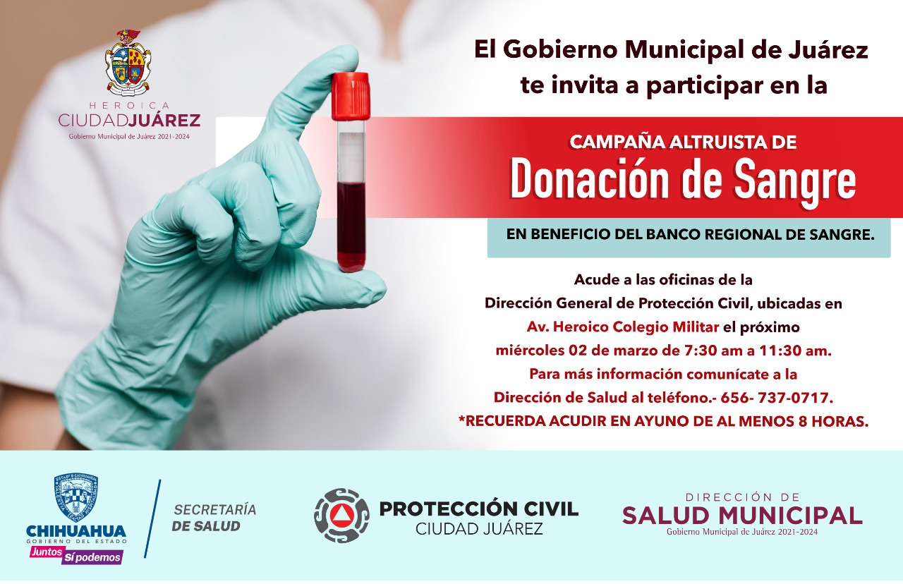 Anuncia Municipio campaña de donación de sangre