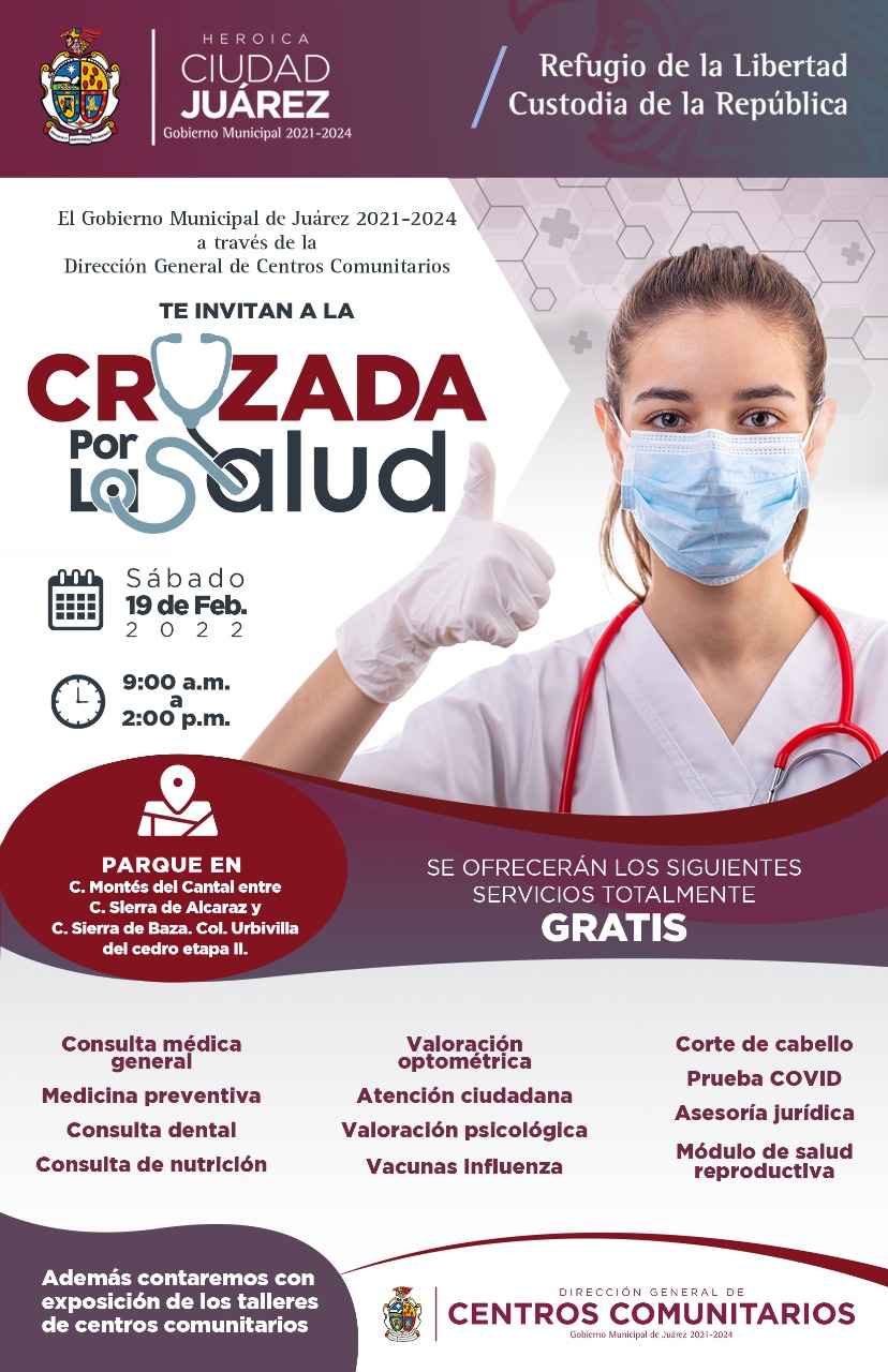 Cruzada por la salud continúa y ahora será en Urbivilla
