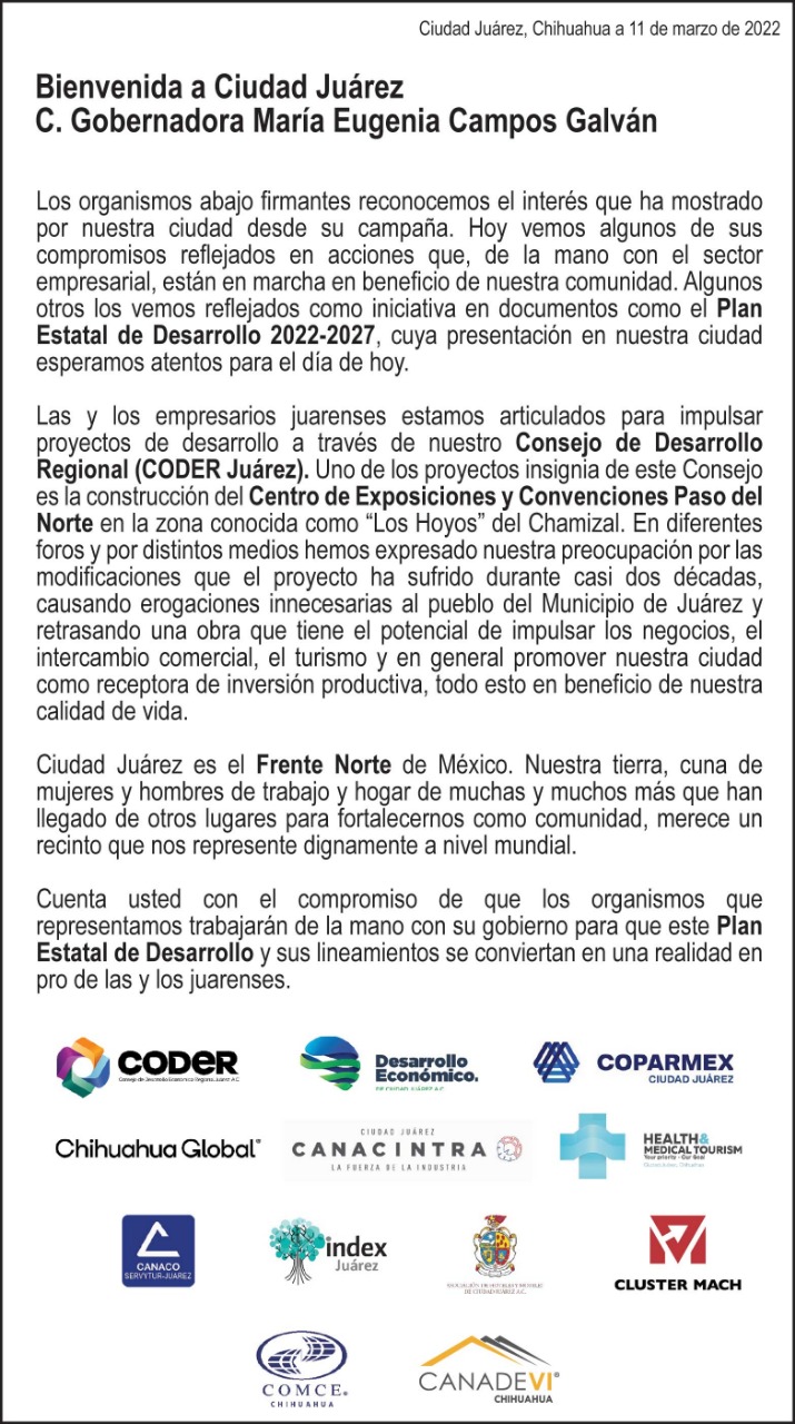 Pide CODER a gobernadora promover inicio del Centro de Convenciones