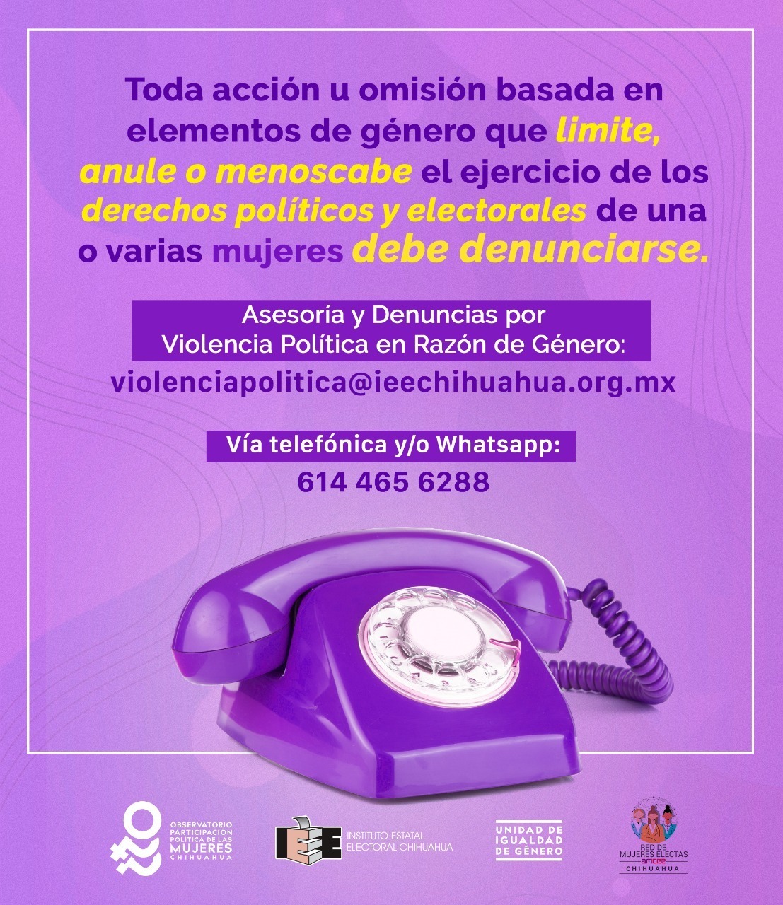 Abre IEE línea telefónica para denuncia de violencia política contra mujeres