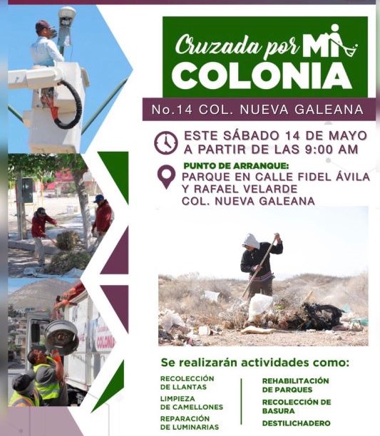 Anuncia Servicios Públicos su próxima Cruzada por mi Colonia en la Nueva Galeana