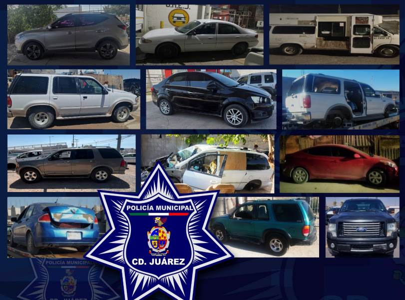 SSPM recuperó 13 vehículos con reporte de robo en Ciudad Juárez