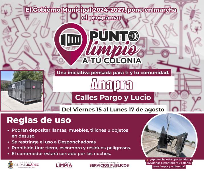Punto Limpio acerca contenedores para tiliches a cinco colonias