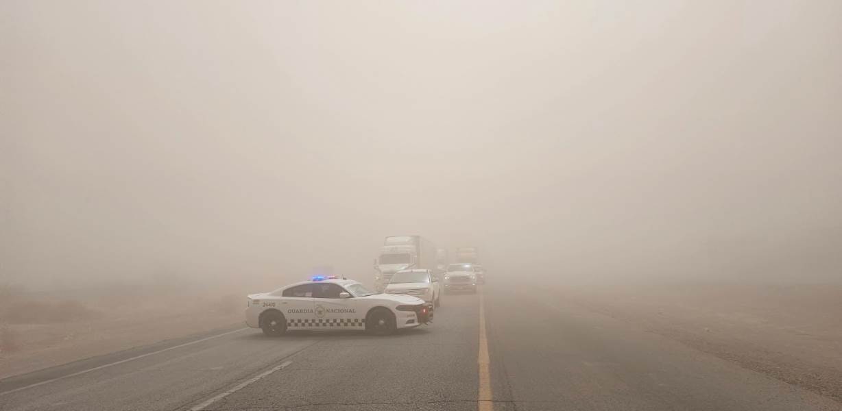 Tormenta de arena que azota al estado provoca preocupación