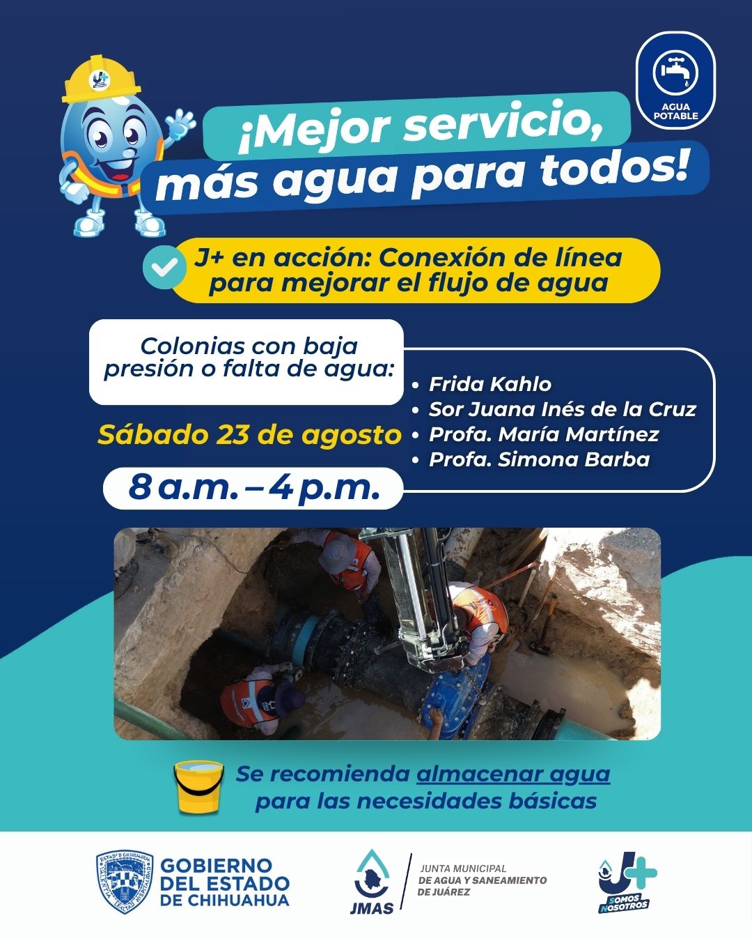 Instalará JMAS sistema de desfogue en la colonia Frida Kahlo.