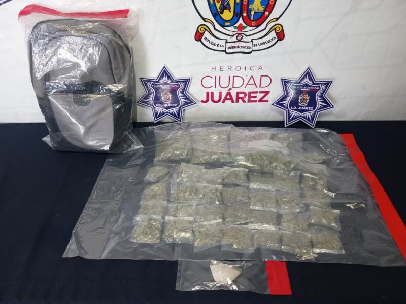 Policía Municipal aseguro medio kilogramo de marihuana