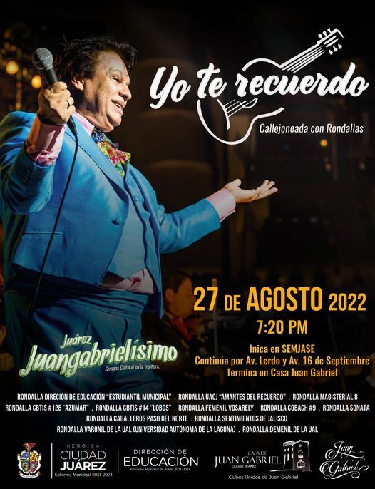 Mañana la callejoneada de rondallas “Yo te recuerdo” en honor al Divo de Juárez