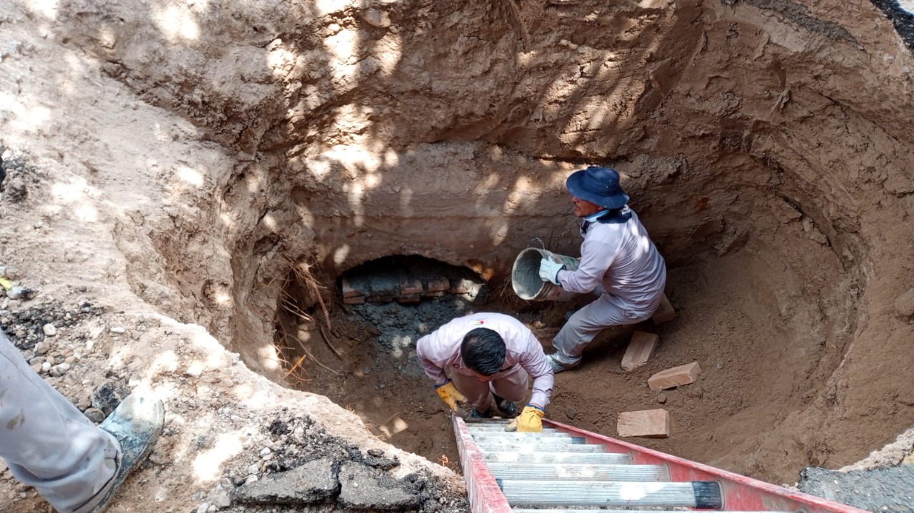 La J+ atendió hundimiento en colector en desuso