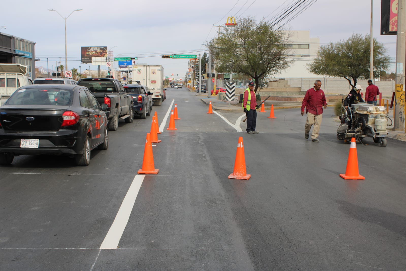 Avanza cobertura de vialidades con la delimitación de carriles.