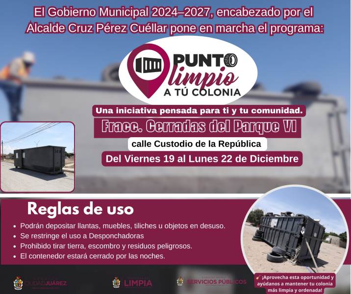 Instaló Dirección de Limpia cuatro nuevos “Puntos Limpios a tu Colonia”
