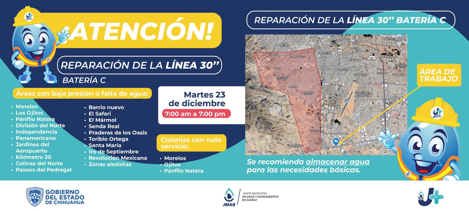 Anuncia JMAS trabajos de reparación en el Eje Vial Juan Gabriel.