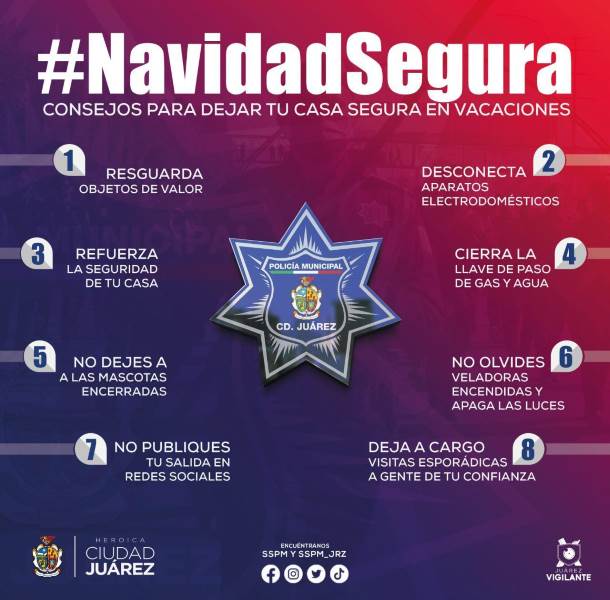 SSPM emite recomendaciones de seguridad por periodo vacacional