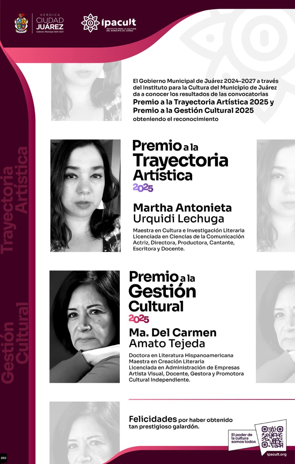 IPACULT anuncia ganadoras del Premio a la Gestión Cultural 2025
