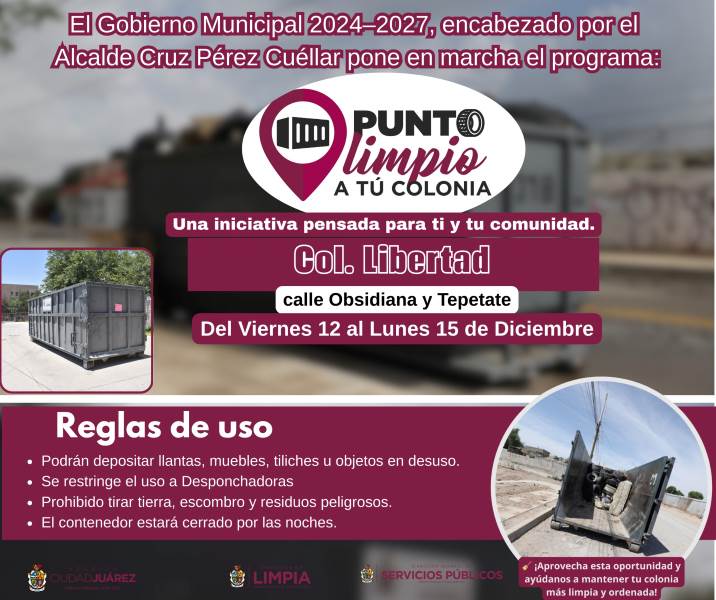 Instalan cuatro Puntos Limpios en distintas colonias de la ciudad