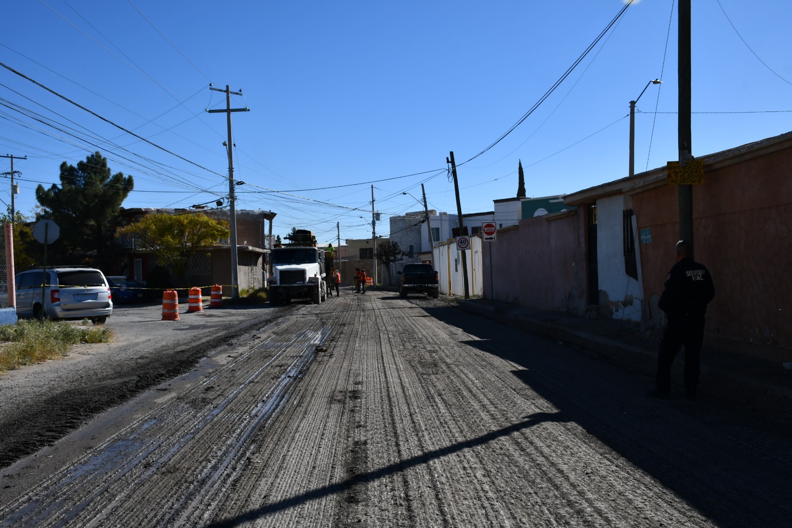 Rehabilitan tramo de la calle Aguirre Laredo