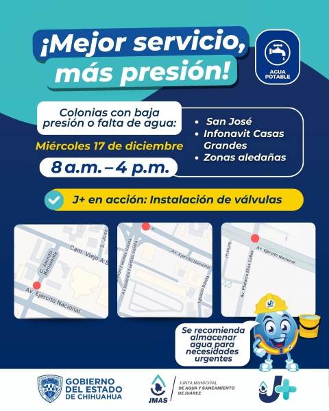 Continúa la J+ con trabajos de sectorización del servicio en el distrito 5