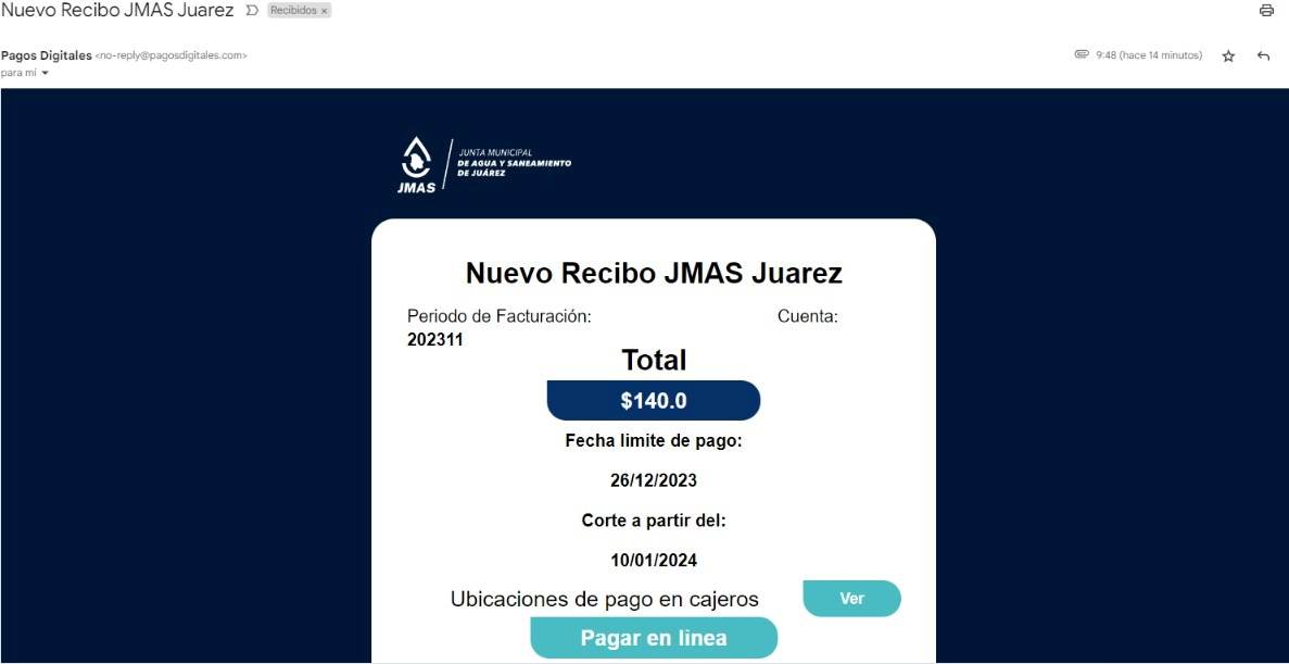 Se moderniza la JMAS,  ya envía recibos digitales