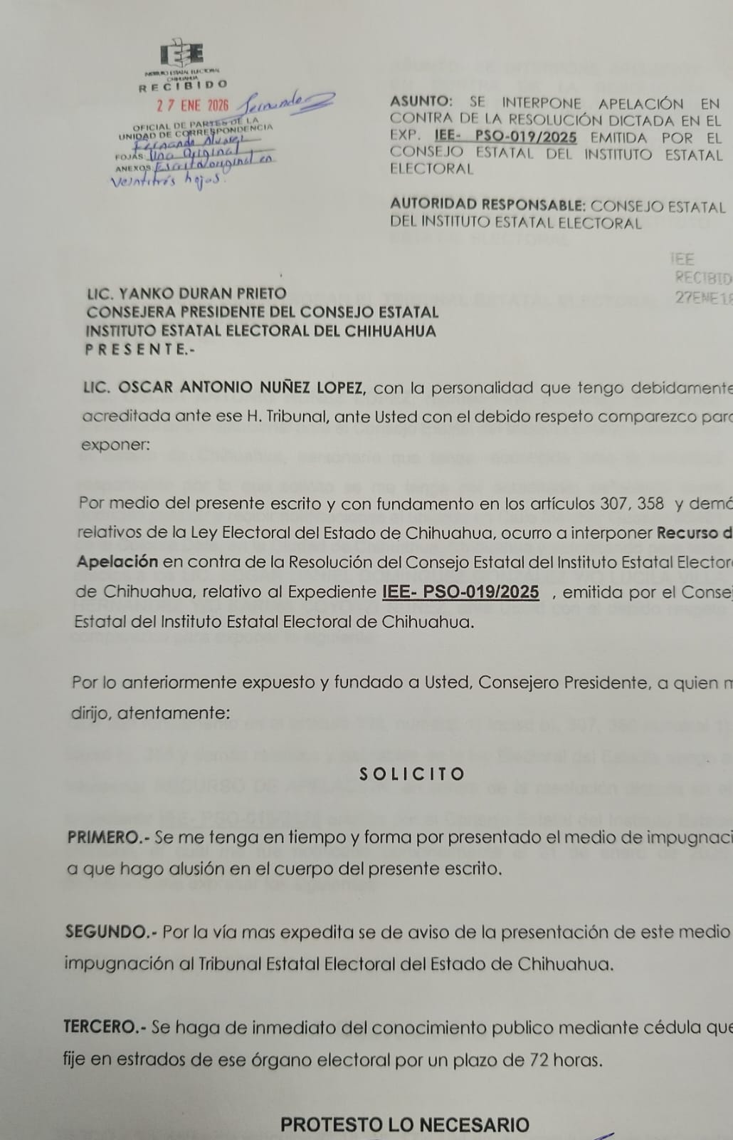 Presenta PRI 2 Recursos de Apelación por presuntos actos anticipados de campaña.