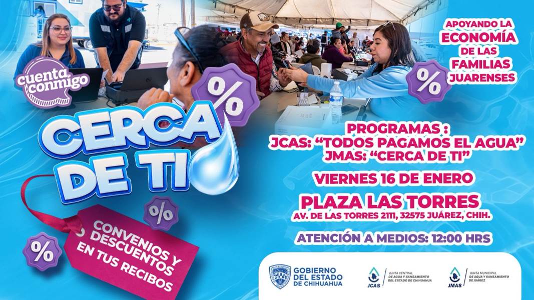 JMAS ofrece arrancó con  descuentos en adeudos en unidad móvil en Plaza Sendero Las Torres