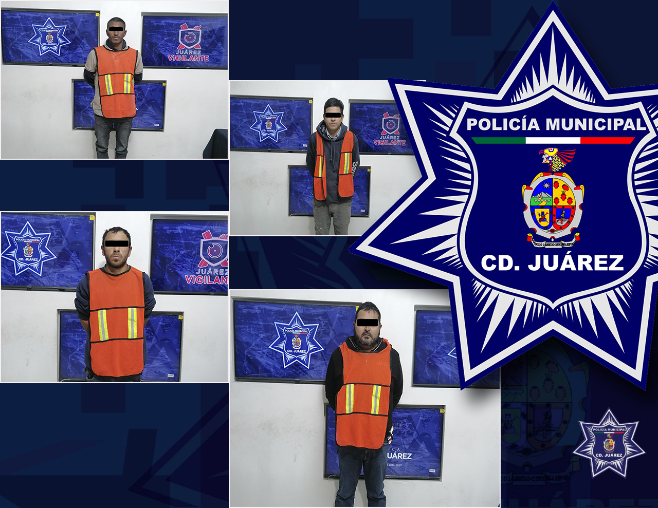 Detienen policías municipales a 4 personas con orden de aprehensión vigente.