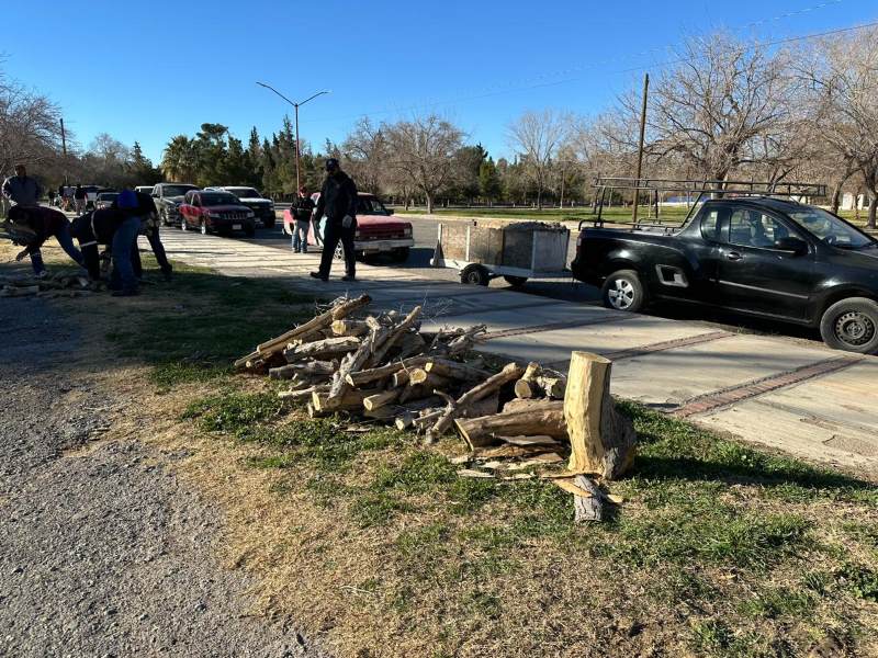 Continúa donación de leña en El Chamizal