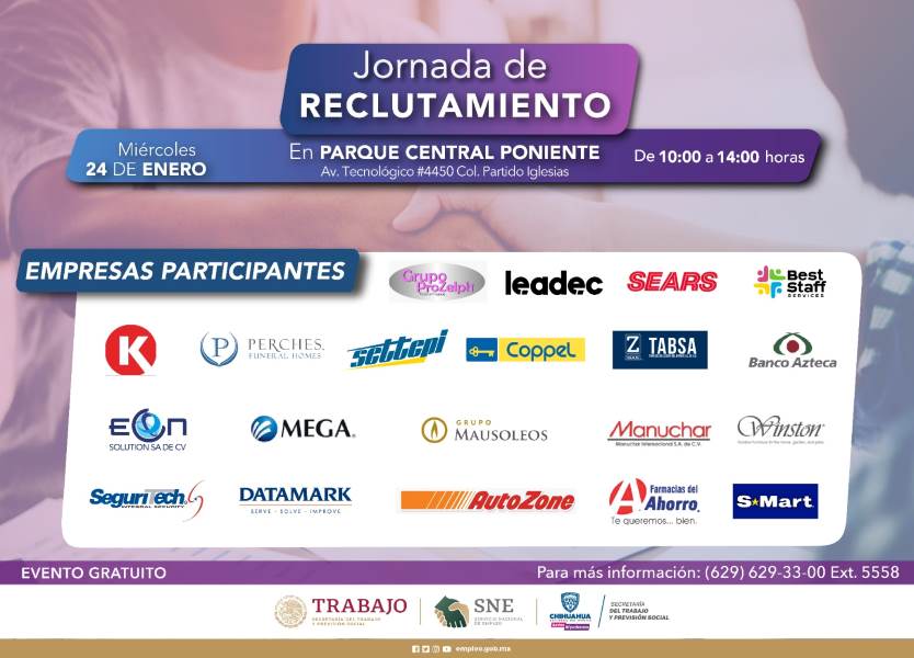 La STPS realizará la primera Jornada de Reclutamiento en Ciudad Juárez