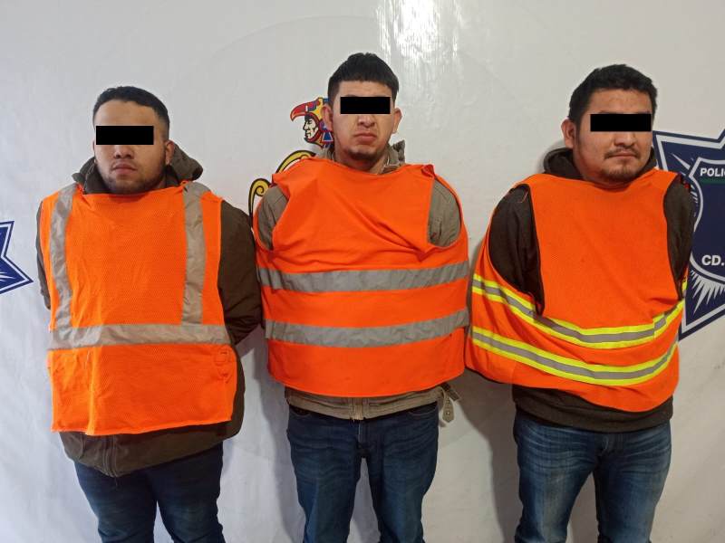 Aseguran tres armas de fuego con la detención de tres sujetos