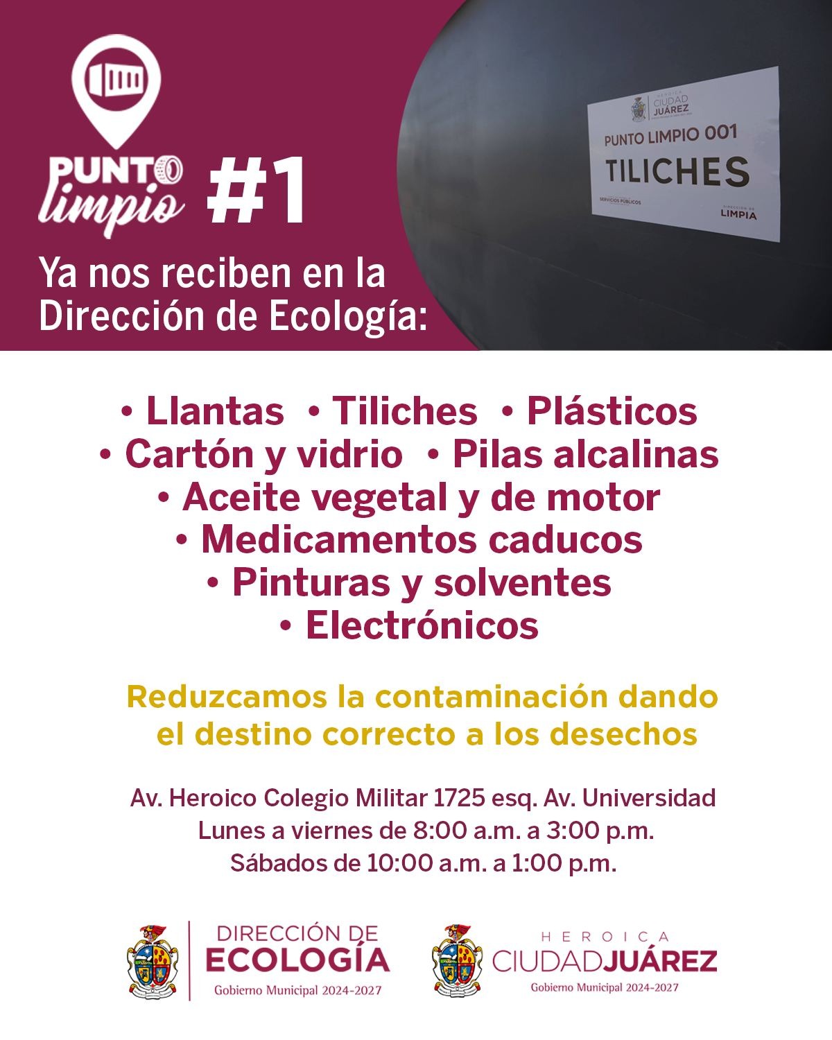 Amplían horario del Punto Limpio los sábados