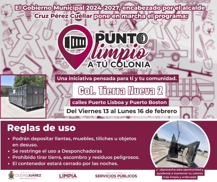 Instalan Puntos Limpios en colonias de Ciudad Juárez