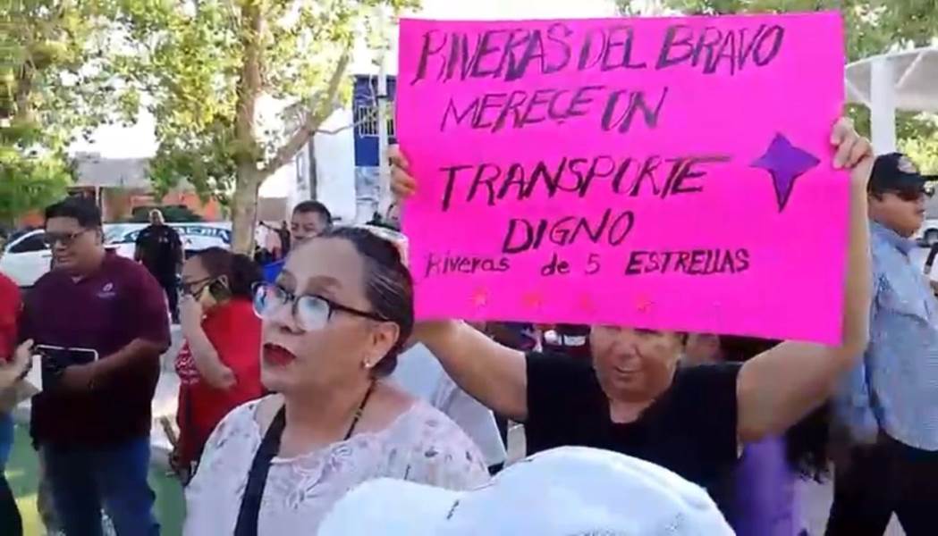 Vecinos de Riberas del Bravo demandan solución al transporte público
