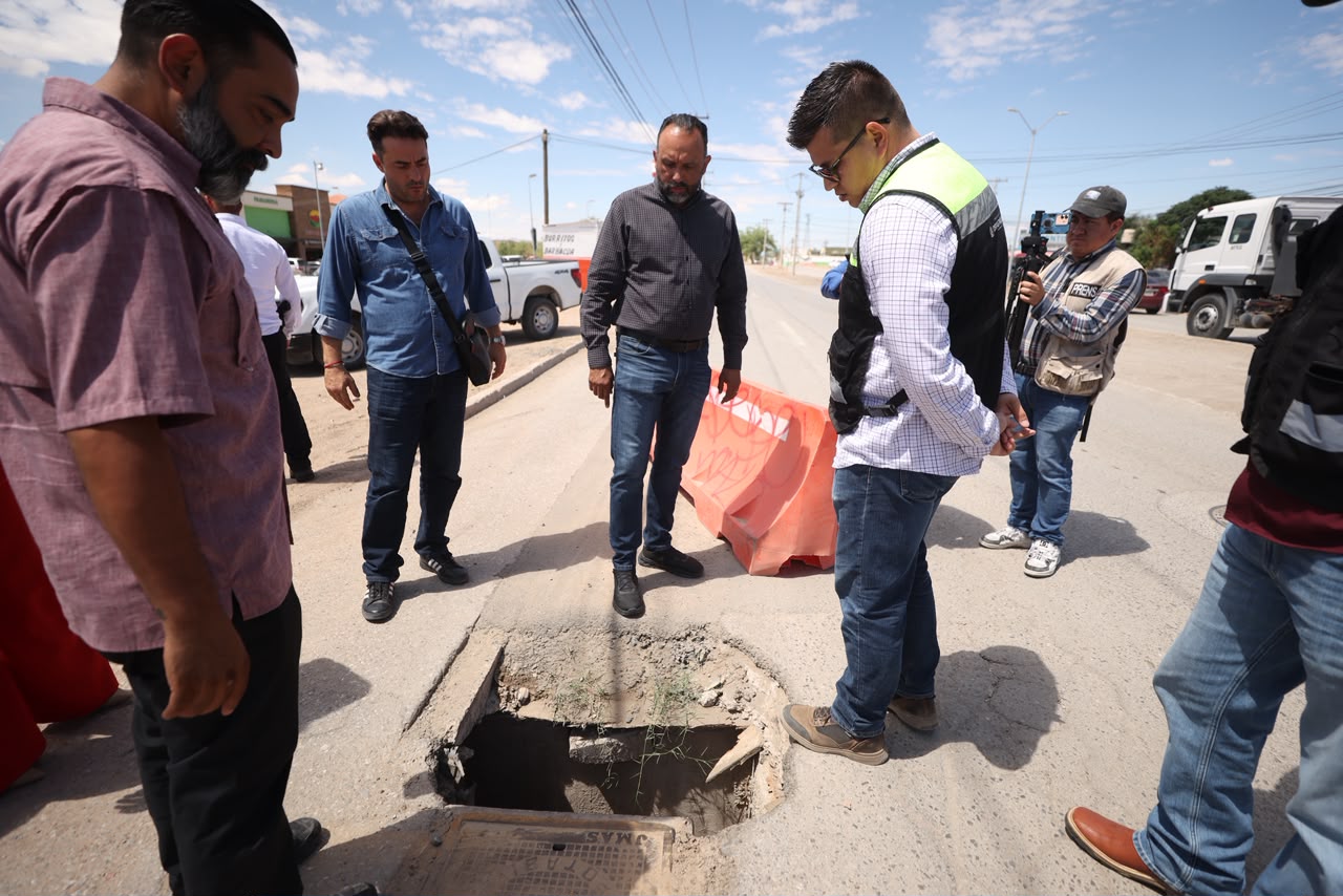 Pide alcalde a JMAS atención inmediata a válvulas dañadas en Riberas del Bravo.