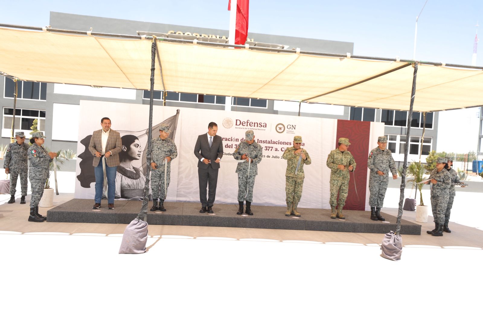 Inauguran instalaciones de la Guardia Nacional, asiste el alcalde y funcionarios estatales.