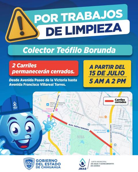 JMAS continuará limpieza preventiva del colector Teófilo Borunda