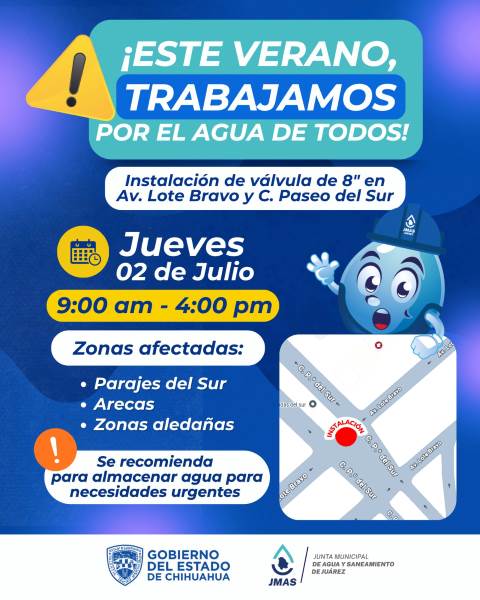 Alertan a tres colonias por suspensión de agua potable
