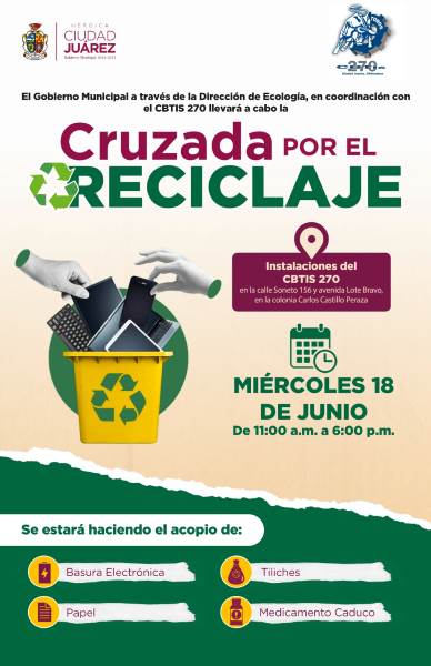 Invitan a la Cruzada por el Reciclaje en el CBTIS 270
