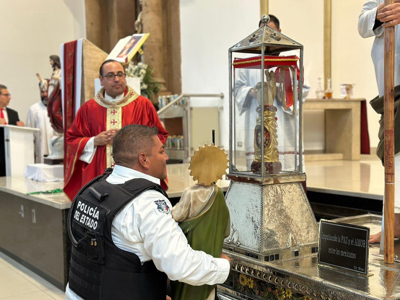Brinda SSPE seguridad durante estancia de reliquias de San Judas Tadeo en Ciudad Juárez.