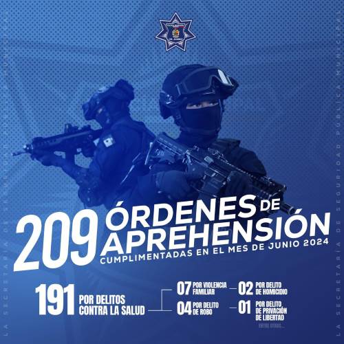 Policía Municipal ha detectado 209 mandamientos judiciales en el mes de junio