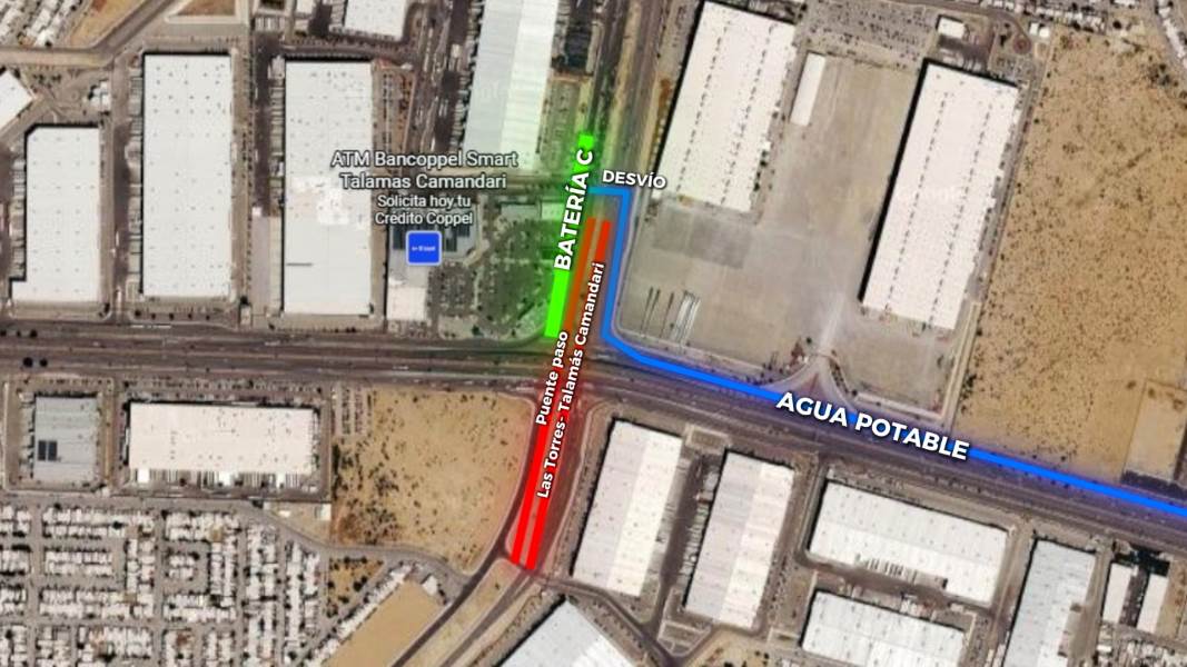 Cierran vialidades por obras previas del puente Paso Las Torres–Talamás Camandari