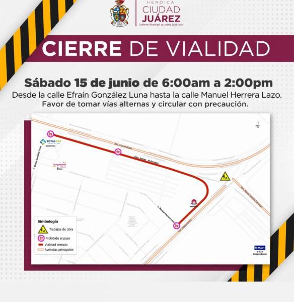 Alertan por cierre de vialidad en Independencia y Talamás